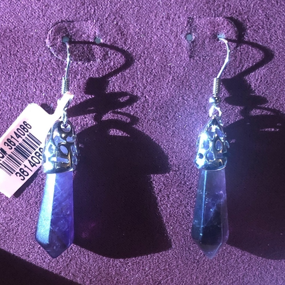 Art Nouveau Amethyst Drop Earrings